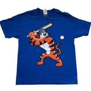 KELLOGG’S Kids’ Blue Tony the Tiger Baseball T-shirt Size Medium